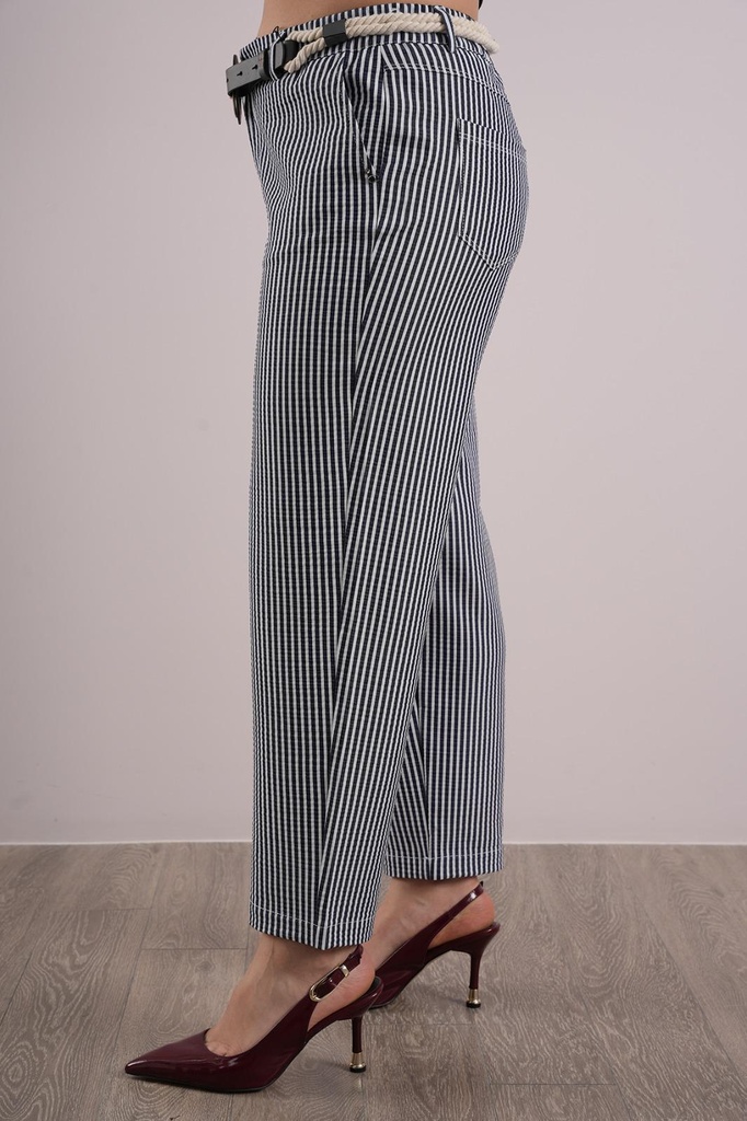 Çizgili Mom Pantalon