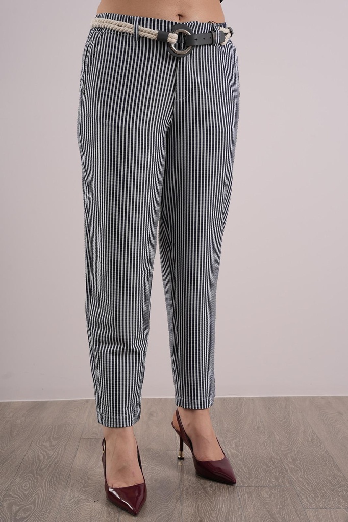Çizgili Mom Pantalon