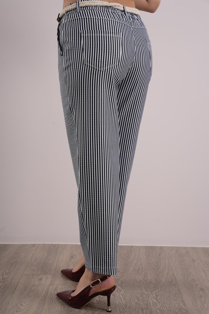 Çizgili Mom Pantalon