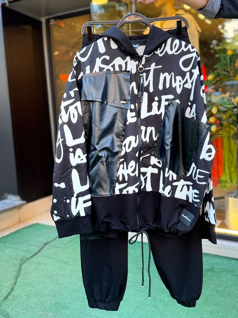 TASARIM DERİ DETAYLI TAKIM