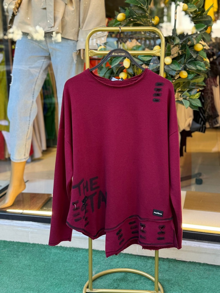 PAMUKLU ASİMETRİK SWEAT