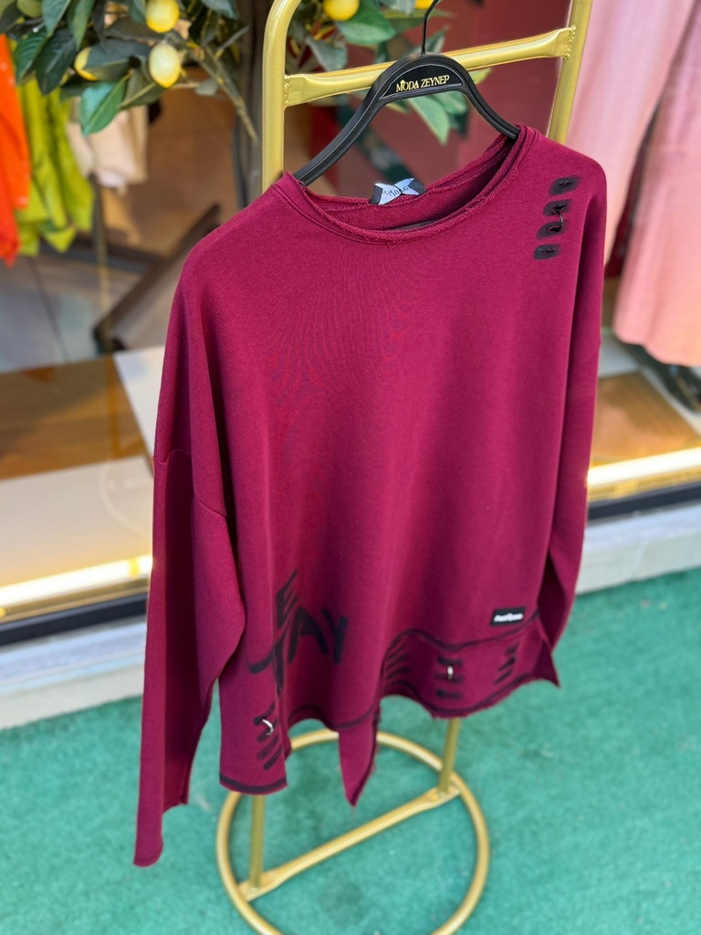 PAMUKLU ASİMETRİK SWEAT