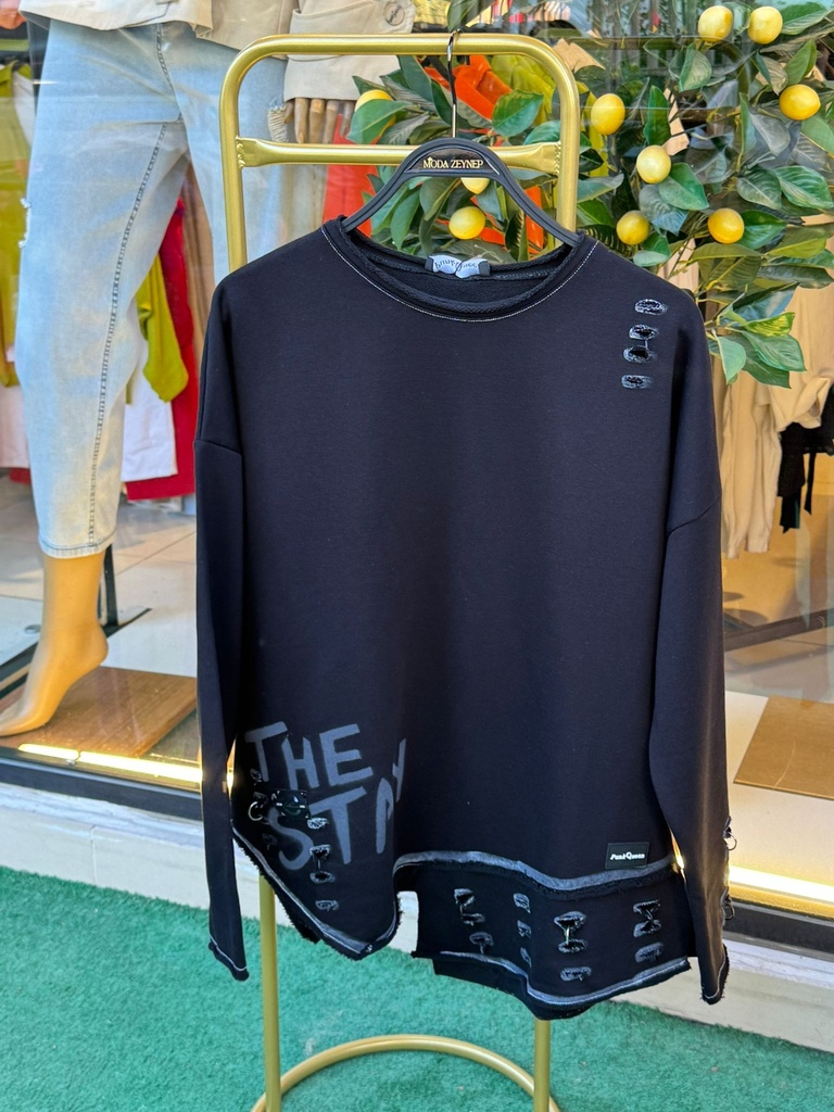 PAMUKLU ASİMETRİK SWEAT