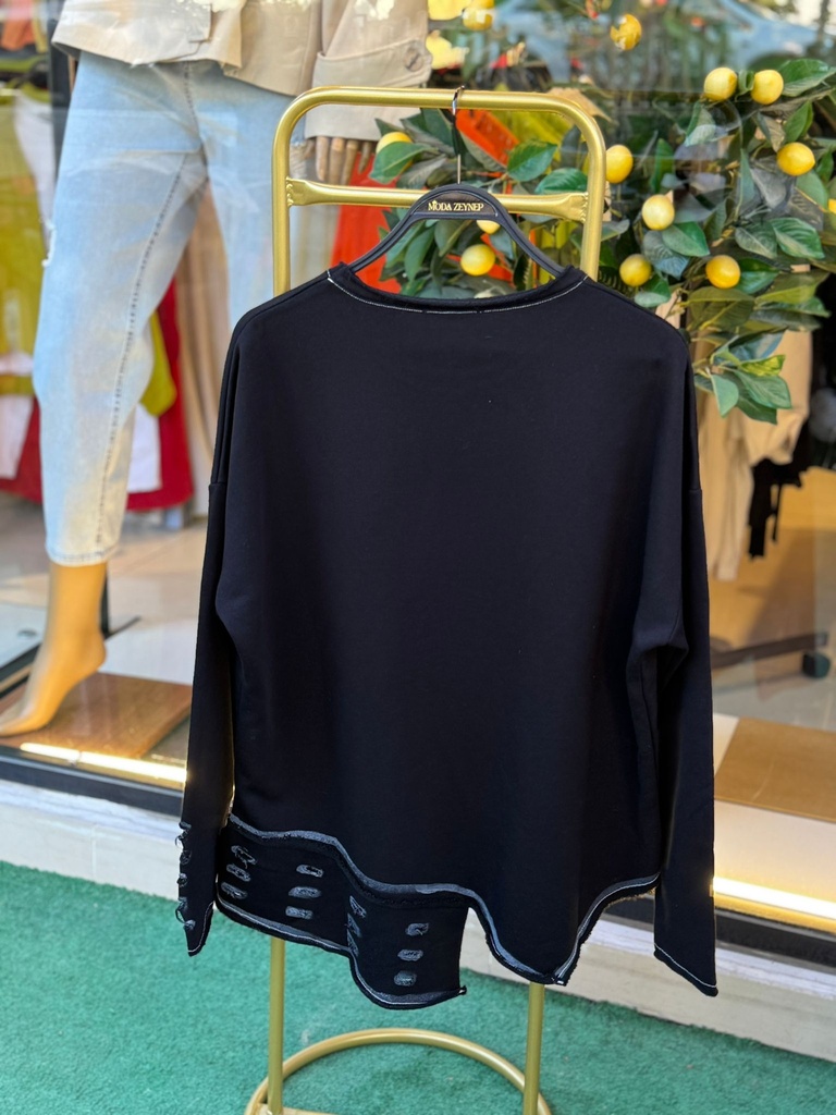 PAMUKLU ASİMETRİK SWEAT