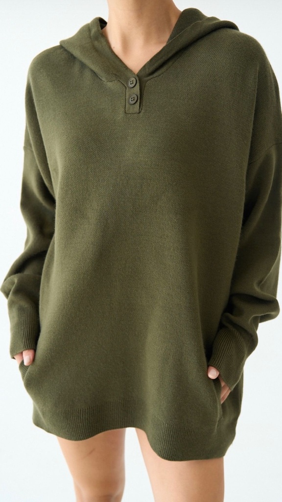 TRİKO KAPÜŞONLU CEPLİ KAZAK