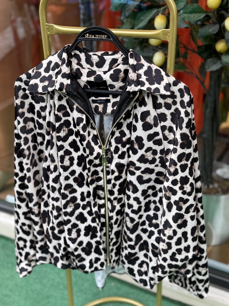 LEOPAR TOK SATEN BOMBER CEKET 