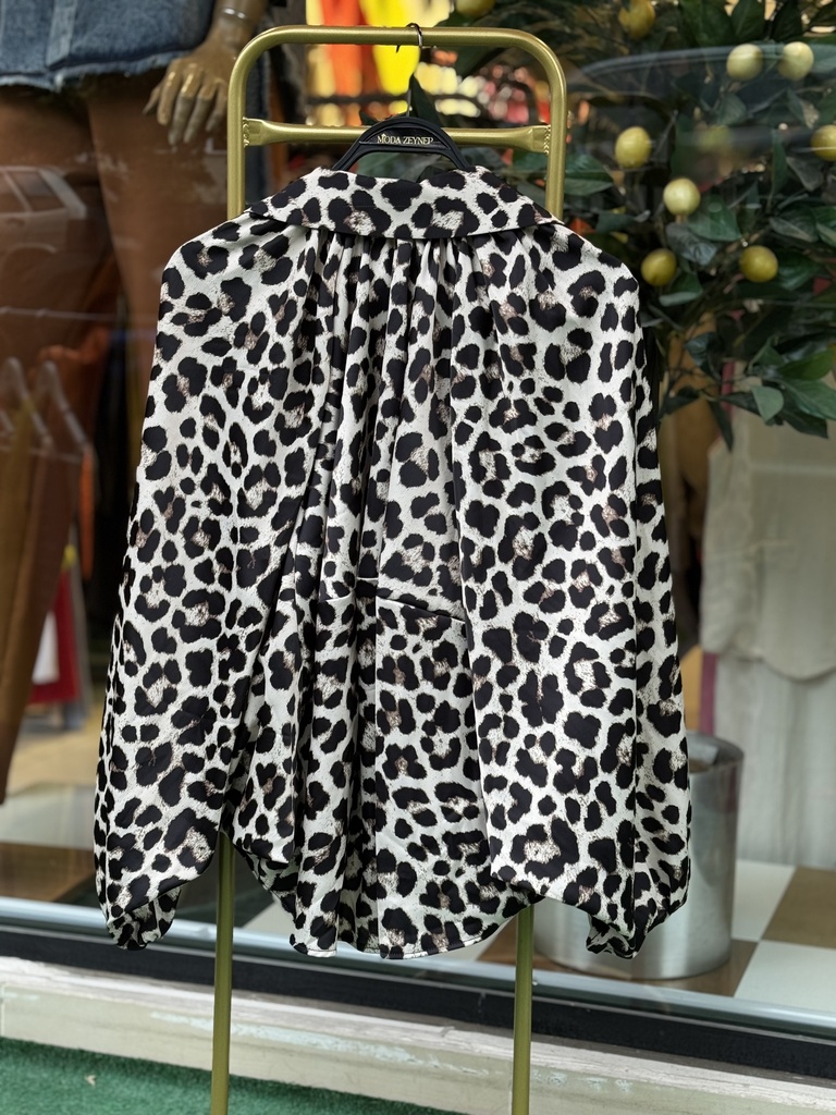 LEOPAR TOK SATEN BOMBER CEKET 