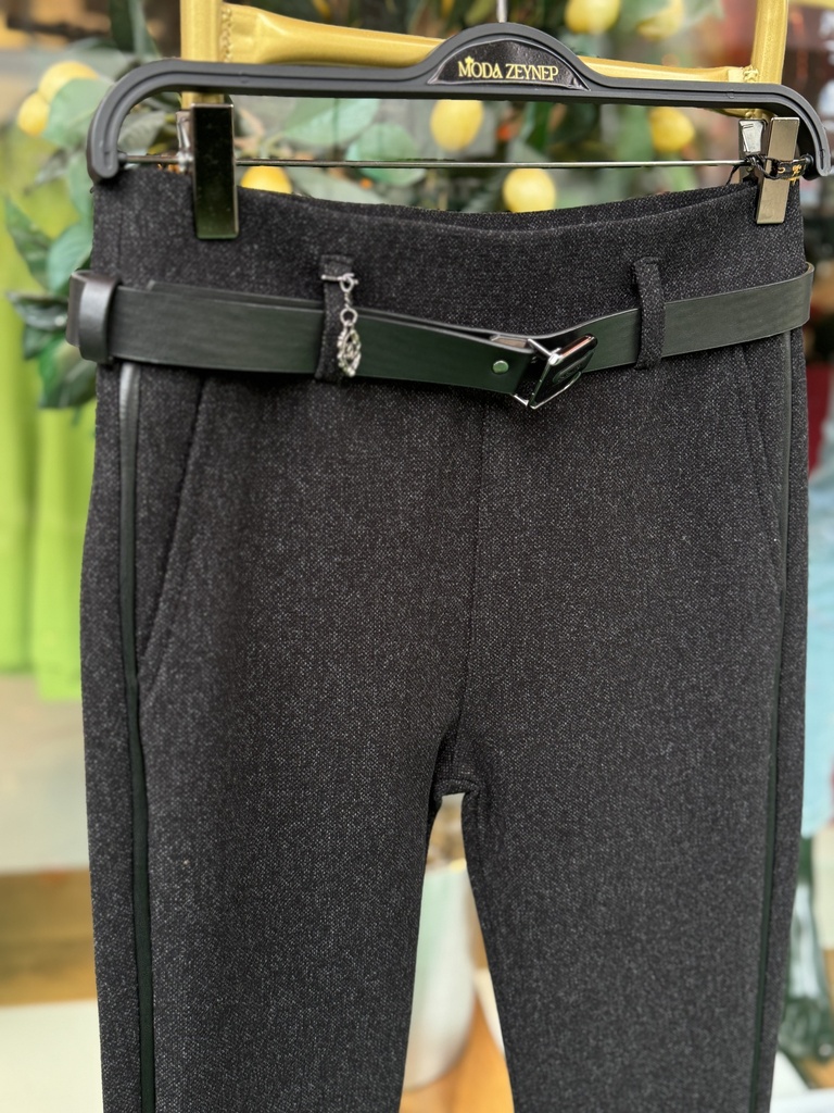 KAŞE DAR PAÇA PANTALON ESNEK KORSELİ 