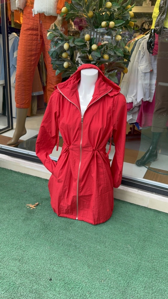 KIRMIZI YAĞMURLUK BEL BÜZGÜLÜ 