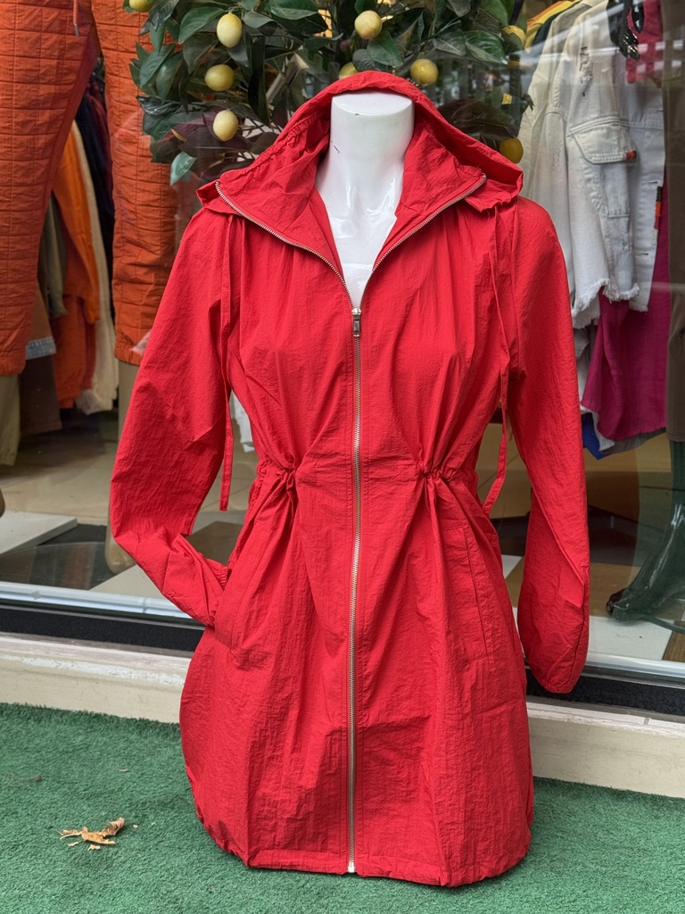 KIRMIZI YAĞMURLUK BEL BÜZGÜLÜ 