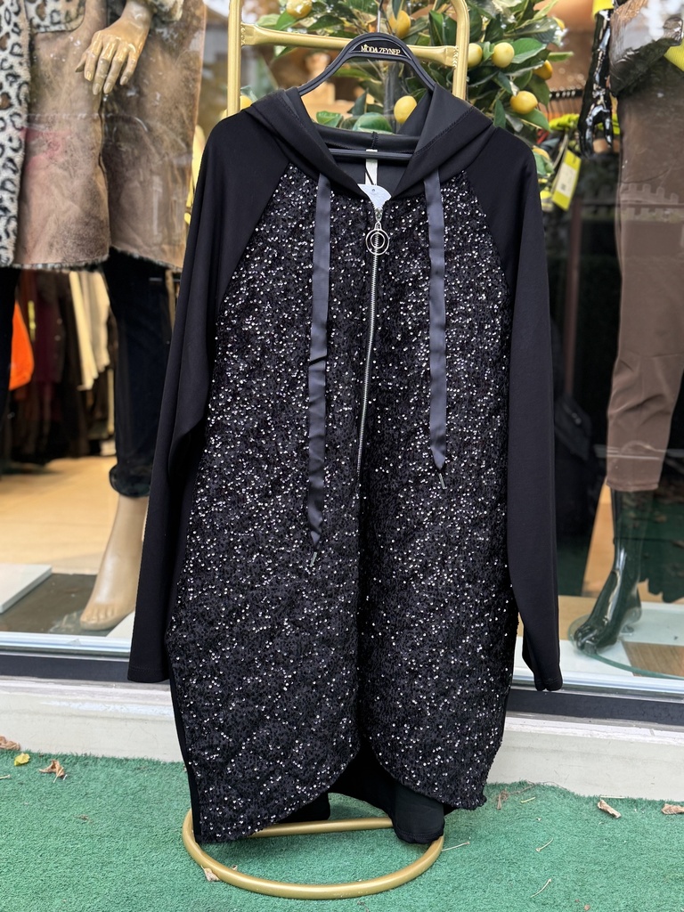 İTALY PUL İŞLEMELİ UZUN CEKET