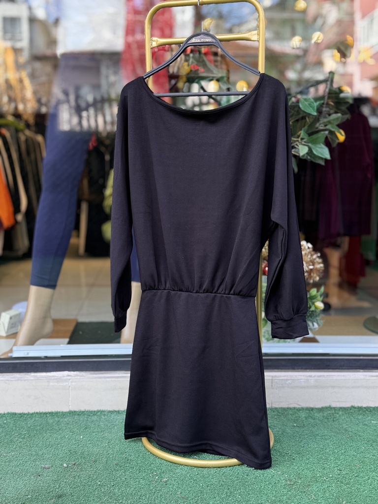 MODAL KUMAŞ DÜŞÜK OMUZ ELBİSE🌸