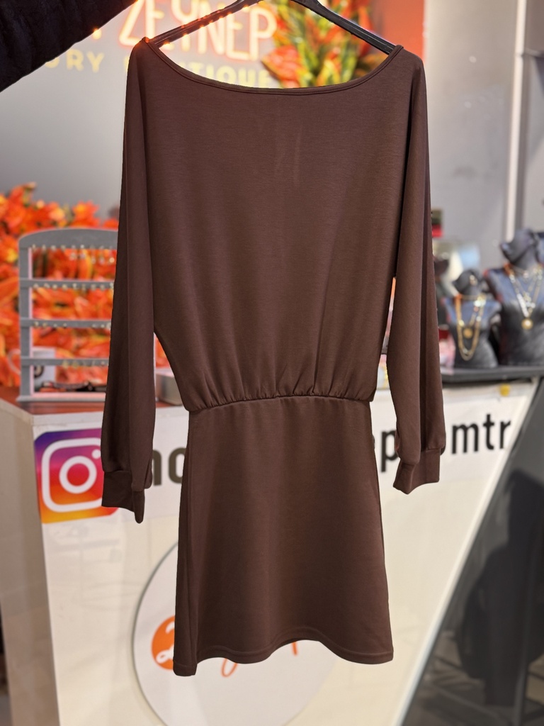 MODAL KUMAŞ DÜŞÜK OMUZ ŞAHANE ELBİSE 🌸