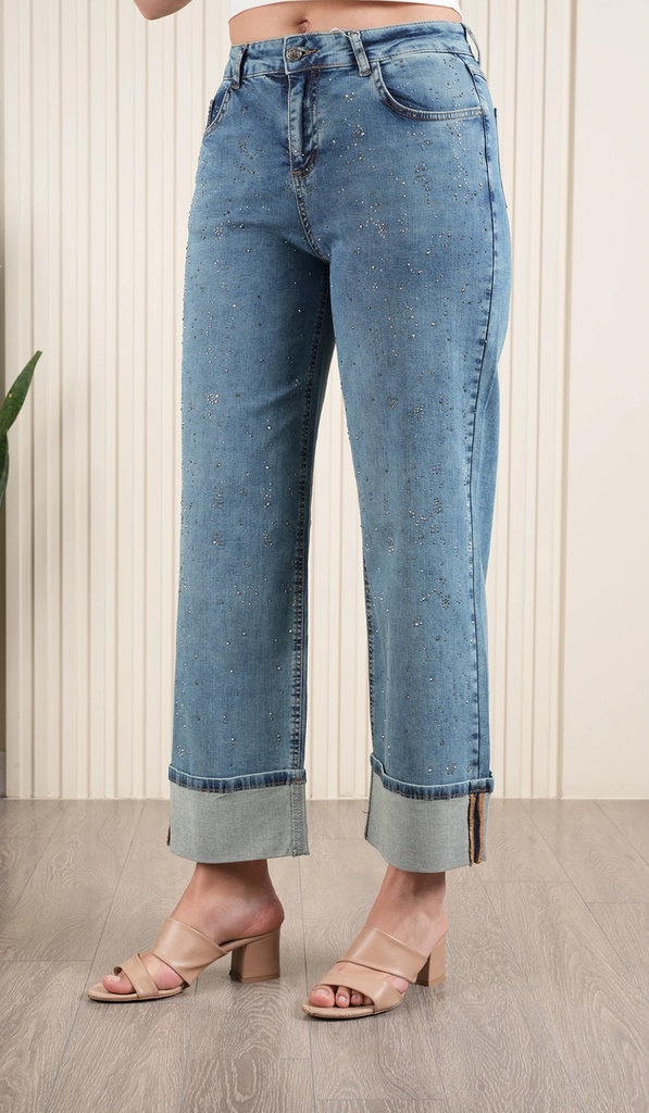 TAŞLI BOL PAÇA FULL LİKRALI PANTALON ❤️