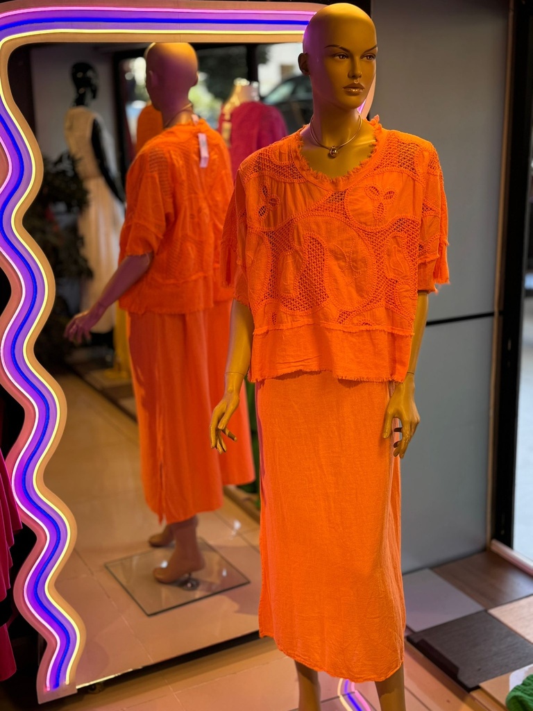 Ottoman kumaş kırmızı elbise Midi boy