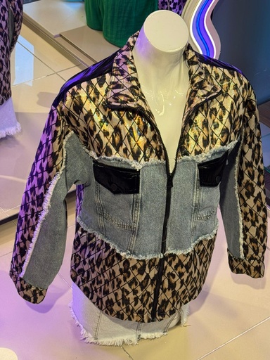 Kapitone Jean Detaylı Tasarım Mont 