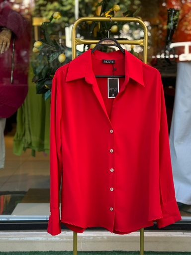 Saten Kırmızı Gömlek 